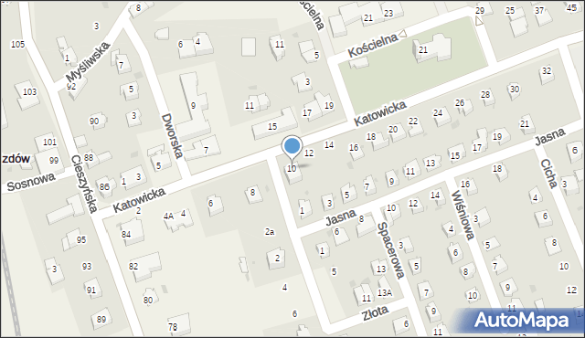 Pogwizdów, Katowicka, 10, mapa Pogwizdów