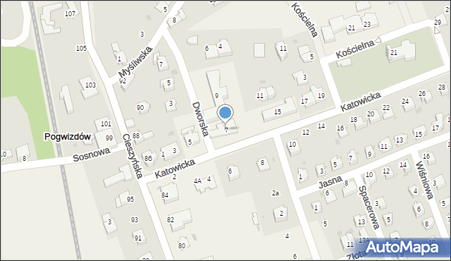Pogwizdów, Katowicka, 7, mapa Pogwizdów