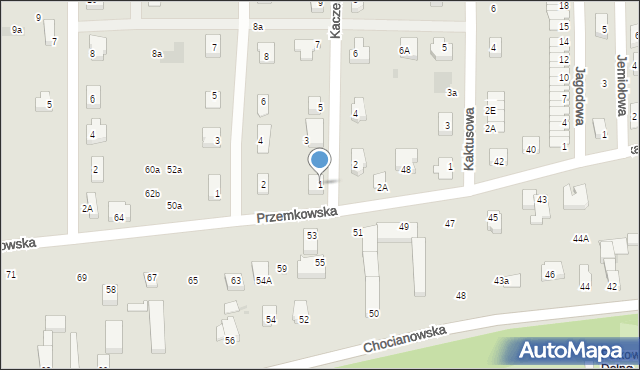 Polkowice, Kaczeńcowa, 1, mapa Polkowice