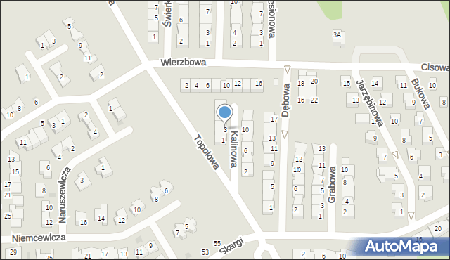 Polkowice, Kalinowa, 3, mapa Polkowice