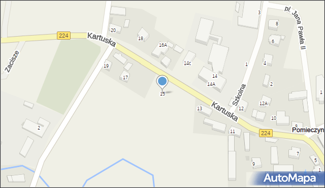 Pomieczyno, Kartuska, 15, mapa Pomieczyno