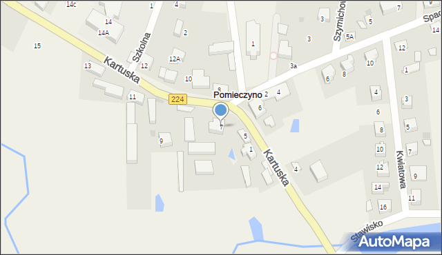 Pomieczyno, Kartuska, 7, mapa Pomieczyno