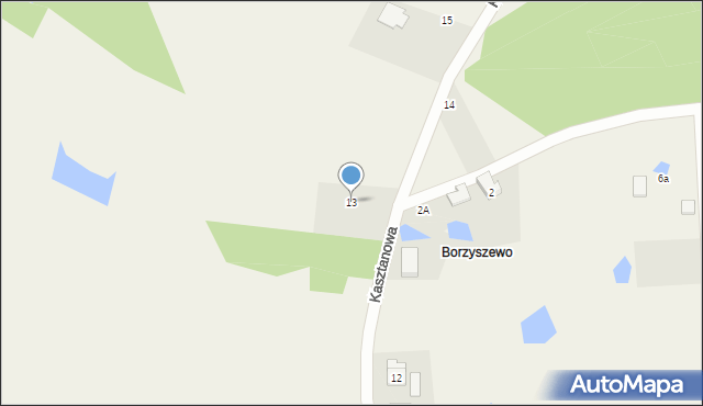 Pomlewo, Kasztanowa, 13, mapa Pomlewo