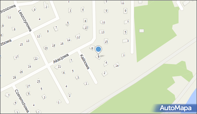 Popowo-Parcele, Kalinowa, 6, mapa Popowo-Parcele