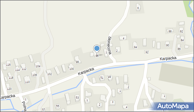 Poraż, Karpacka, 96, mapa Poraż