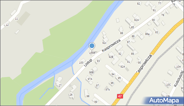 Poronin, Kasprowicza Jana, 100A, mapa Poronin