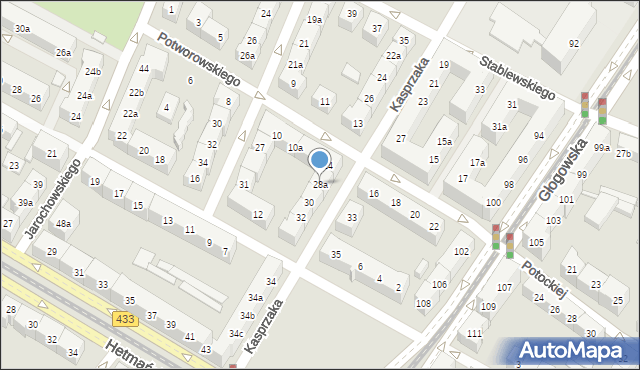 Poznań, Kasprzaka Marcina, 28a, mapa Poznania