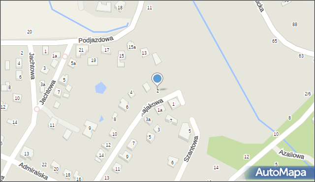 Poznań, Kajakowa, 2, mapa Poznania