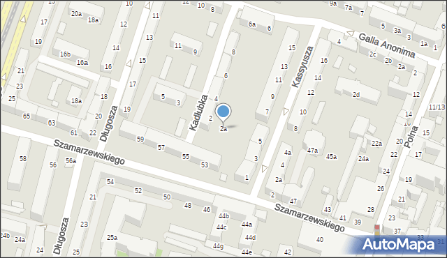 Poznań, Kadłubka Wincentego, bp., 2a, mapa Poznania