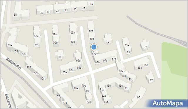 Poznań, Katowicka, 67a, mapa Poznania