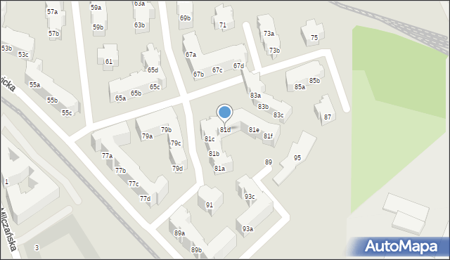 Poznań, Katowicka, 81d, mapa Poznania