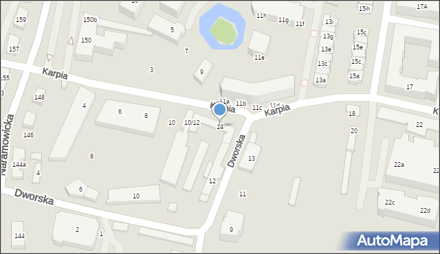 Poznań, Karpia, 14, mapa Poznania