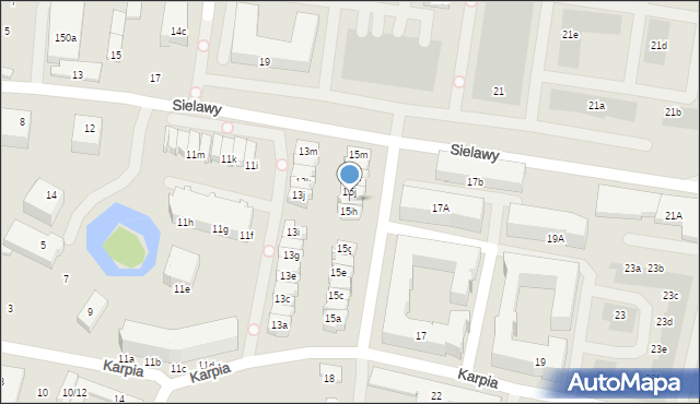 Poznań, Karpia, 15i, mapa Poznania