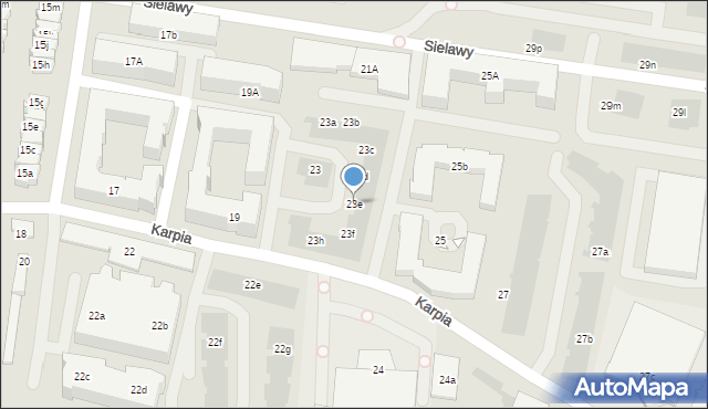Poznań, Karpia, 23e, mapa Poznania