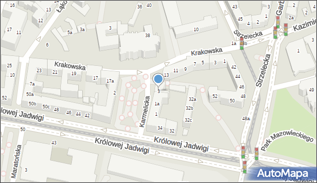 Poznań, Karmelicka, 3, mapa Poznania