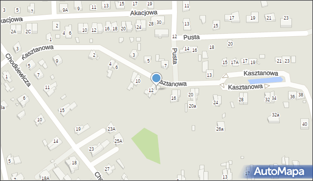 Prabuty, Kasztanowa, 14, mapa Prabuty