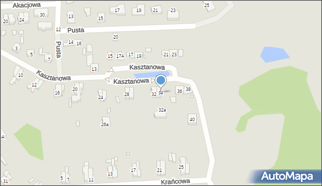 Prabuty, Kasztanowa, 34, mapa Prabuty