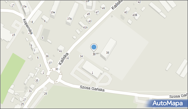 Praszka, Kaliska, 36, mapa Praszka