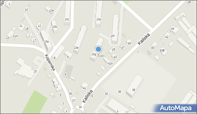Praszka, Kaliska, 41a, mapa Praszka