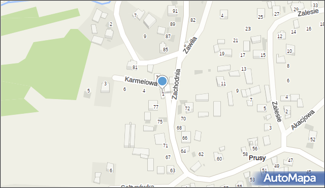 Prusy, Karmelowa, 2, mapa Prusy