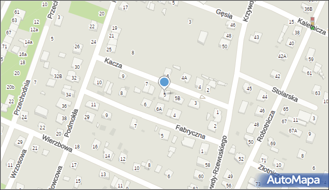 Pruszków, Kacza, 5, mapa Pruszków