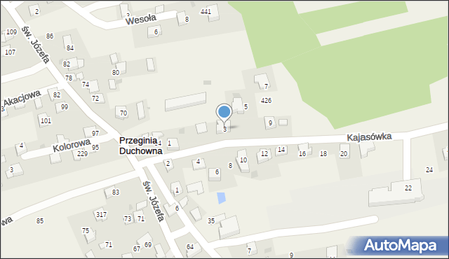 Przeginia Duchowna, Kajasówka, 3, mapa Przeginia Duchowna