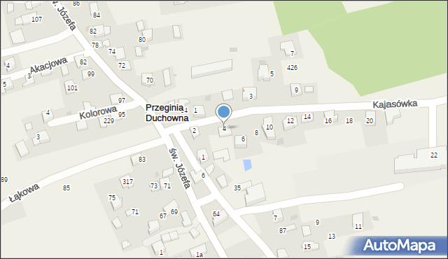 Przeginia Duchowna, Kajasówka, 4, mapa Przeginia Duchowna