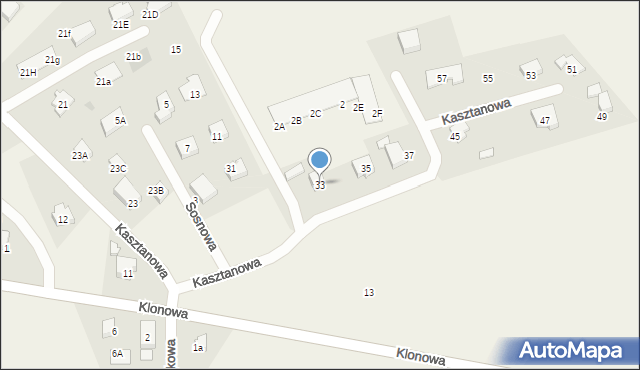 Przejazdowo, Kasztanowa, 33, mapa Przejazdowo