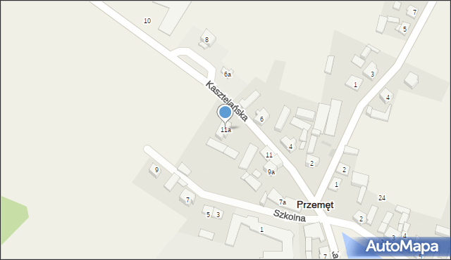Przemęt, Kasztelańska, 11a, mapa Przemęt