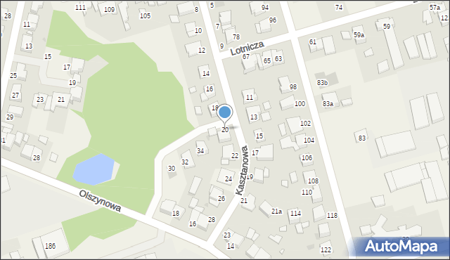 Przeźmierowo, Kasztanowa, 20, mapa Przeźmierowo