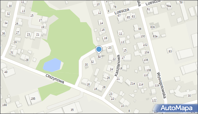 Przeźmierowo, Kasztanowa, 34, mapa Przeźmierowo