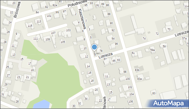 Przeźmierowo, Kasztanowa, 9, mapa Przeźmierowo