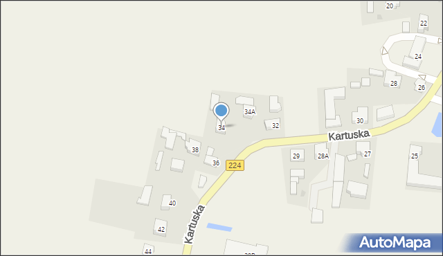 Przodkowo, Kartuska, 34, mapa Przodkowo