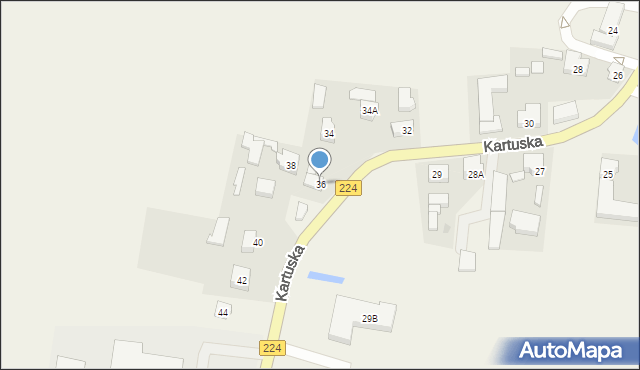 Przodkowo, Kartuska, 36, mapa Przodkowo