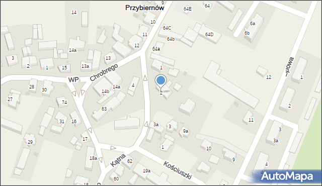 Przybiernów, Kątna, 2, mapa Przybiernów