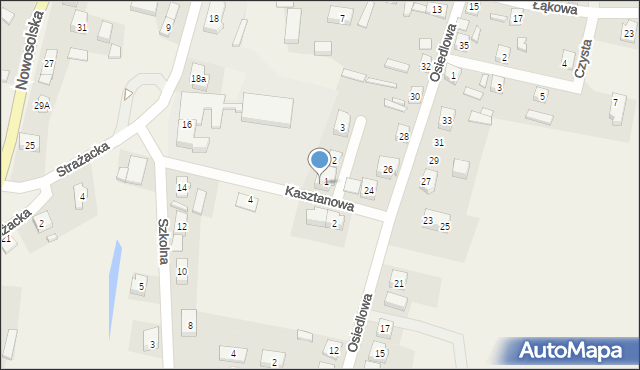 Przyborów, Kasztanowa, 1a, mapa Przyborów
