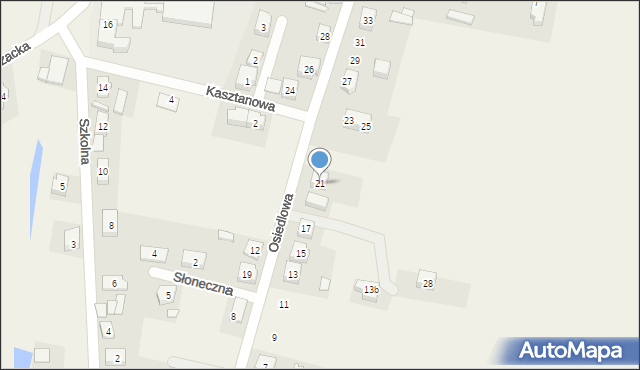Przyborów, Kasztanowa, 21, mapa Przyborów
