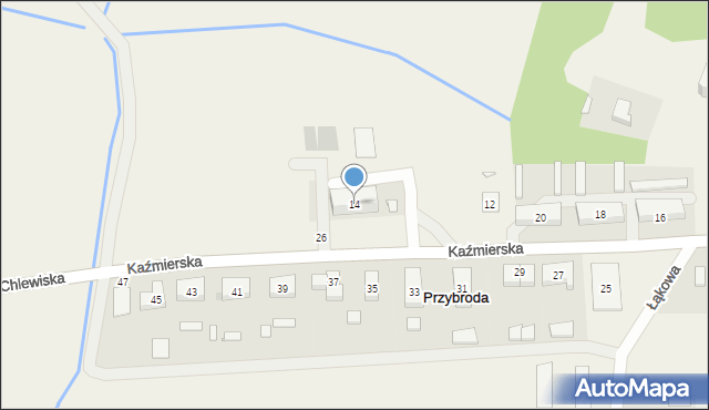 Przybroda, Kaźmierska, 14, mapa Przybroda