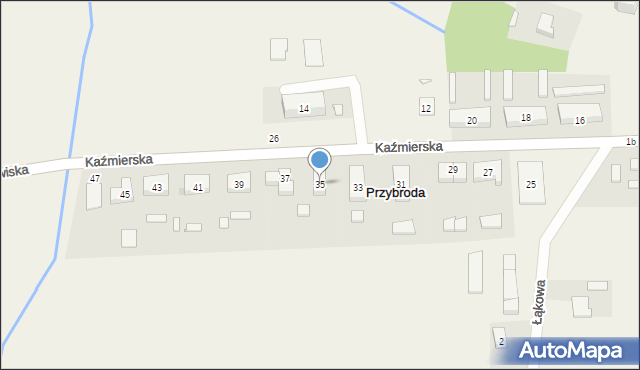 Przybroda, Kaźmierska, 35, mapa Przybroda