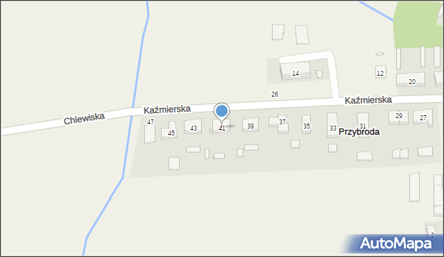 Przybroda, Kaźmierska, 41, mapa Przybroda