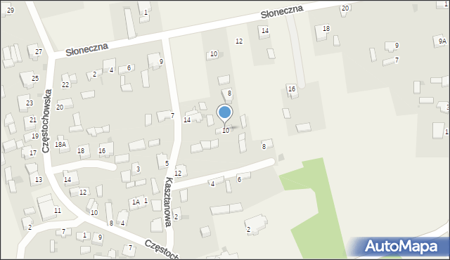 Przybynów, Kasztanowa, 10, mapa Przybynów