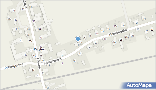 Przyłęk, Kamieniecka, 3, mapa Przyłęk