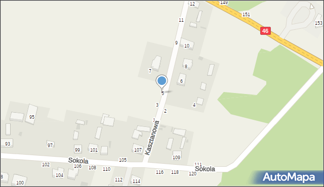 Przymiłowice, Kasztanowa, 5, mapa Przymiłowice