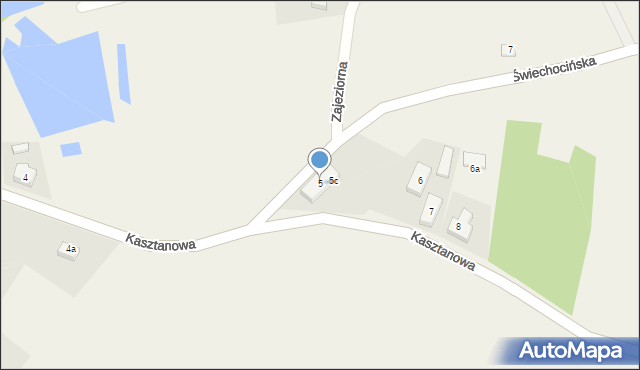Pszczew, Kasztanowa, 5, mapa Pszczew