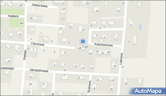 Pszczółki, Kasztanowa, 14a, mapa Pszczółki