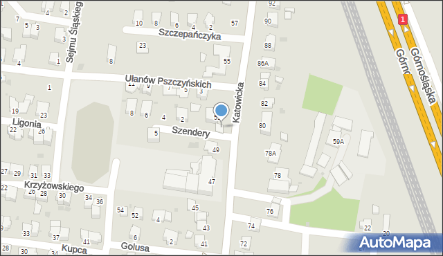 Pszczyna, Katowicka, 51a, mapa Pszczyny