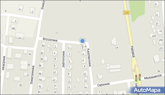 Puck, Kasztanowa, 2, mapa Puck