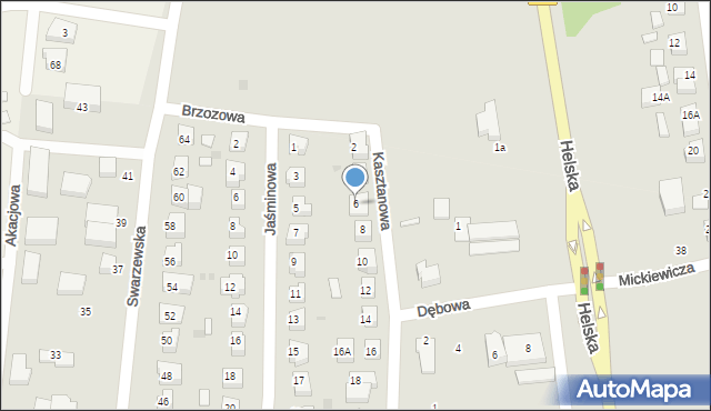 Puck, Kasztanowa, 6, mapa Puck
