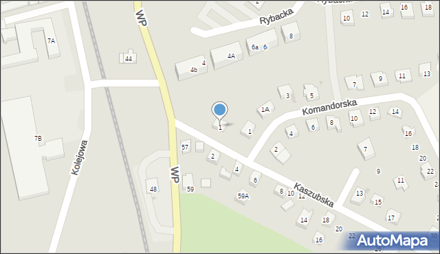 Puck, Kaszubska, 1, mapa Puck