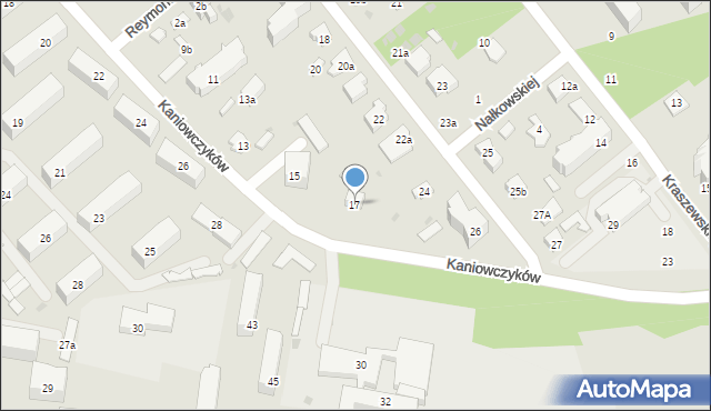 Puławy, Kaniowczyków, 17, mapa Puław